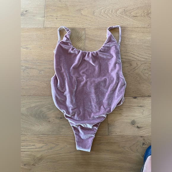 Saiupe one piece swim suit in blush velvet - Picture 1 of 6